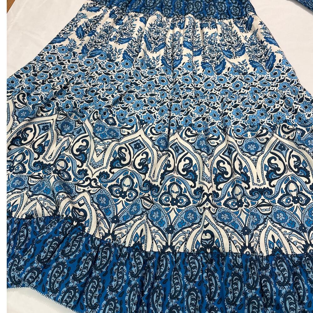 Tuckernuck Women’s Small Dewberry Blues Libby Midi Dress Formal Smocked Cottage - Picture 3 of 8